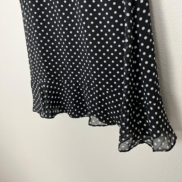 Lulus You Got It Black Polka Dot Mini Dress Sleeveless Ruffle V-Neck Womens Smal - Picture 5 of 11